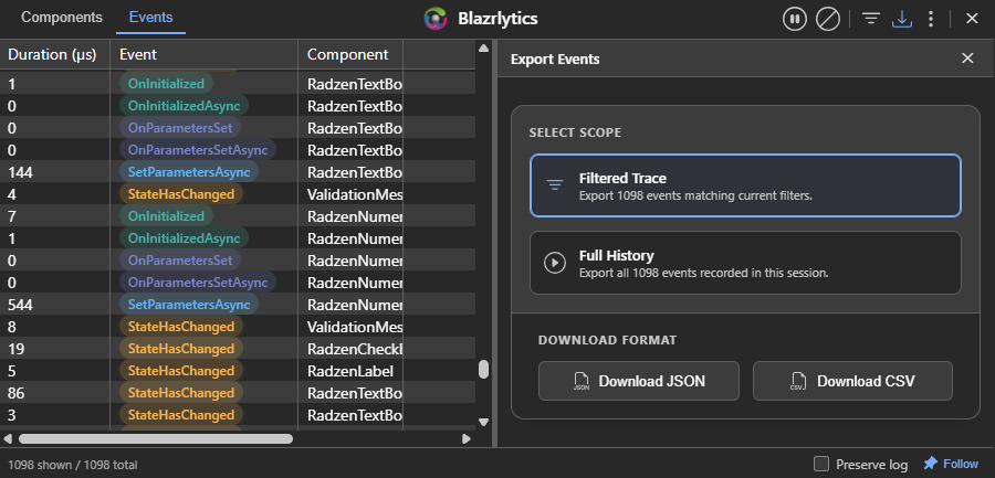 Export Options